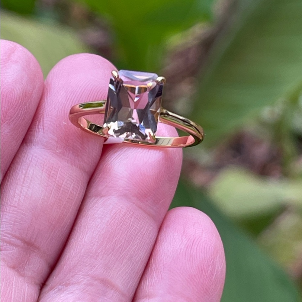 NWT Elegant Natural Ametrine 18k Gold Plated Ring over 925 Silver 10X8mm Size 8